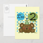 Teddy Bear誕生日Tシャツとギフト ポストカード (正面/裏面)
