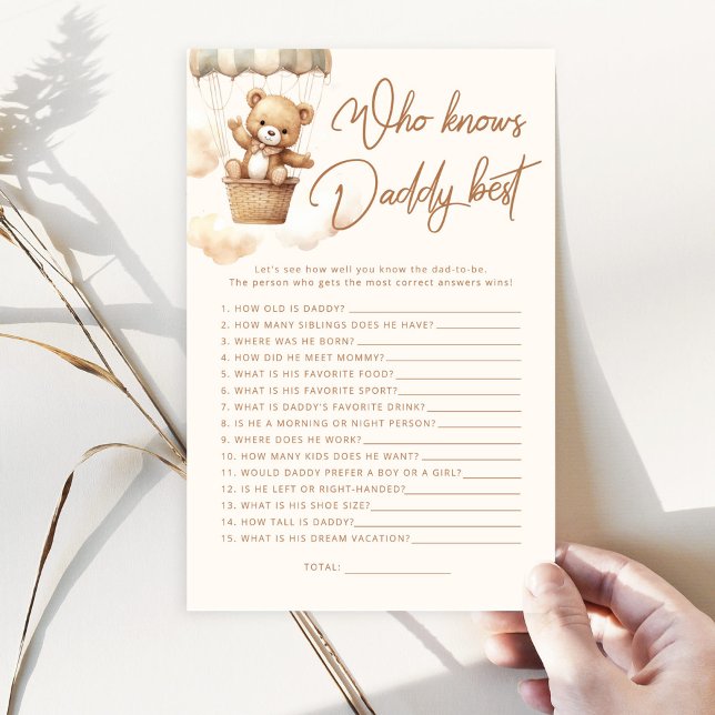 Teddy bear誰がパパの赤ちゃん最高のシャワーゲームを知っている (クリエイターアップロード済み)