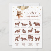 Teddy Bear誰が私のママのゲーム赤ちゃんシャワーカード 招待状 (正面)