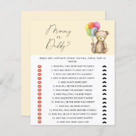 Teddy Bear – ママまたはパパの赤ちゃんシャワーゲーム