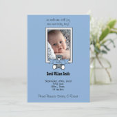 Teddy Bear -男の赤ちゃん誕生のお知らせカード 案内状 (スタンド正面)