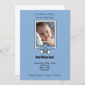 Teddy Bear -男の赤ちゃん誕生のお知らせカード 案内状 (正面/裏面)