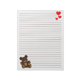 Teddy Bear - 11インチx 8.5インチメモ帳 ノートパッド