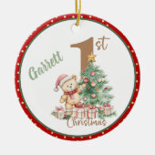 Teddy Bear 1st Christmas セラミックオーナメント (正面)