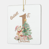 Teddy Bear 1st Christmas Photo セラミックオーナメント (左)