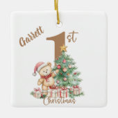 Teddy Bear 1st Christmas Photo セラミックオーナメント (正面)