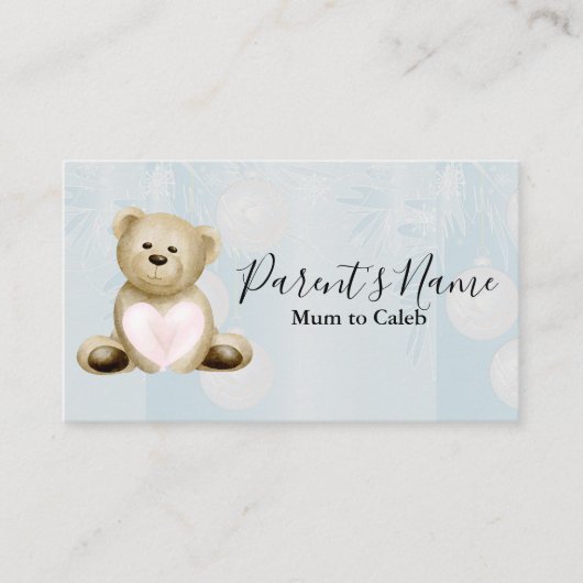 Teddy Bear 2とハート名刺 名刺 (正面)
