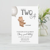 Teddy bear 2nd birthday TWO cute to bear 招待状 (スタンド正面)