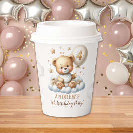 Teddy Bear 4th Birthday Party with Bear theme 紙コップ