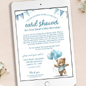 Teddy Bear 90th Birthday Card Shower Invitation 招待状