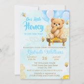 Teddy Bear - A Little Honey Baby Shower  招待状 (正面)