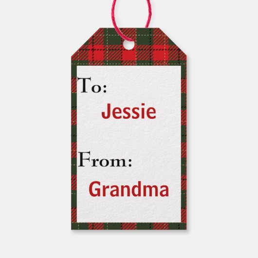 Teddy Bear Add Names Christmas ギフトタグ (裏面)