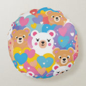 teddy bear adorable ラウンドクッション (裏面)