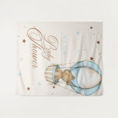 Teddy Bear Air熱いバルーン真珠のように待つ赤ちゃんシャワー タペストリー (正面(横))