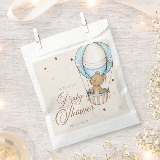 Teddy Bear Air熱いバルーン真珠のように待つ赤ちゃんシャワー フェイバーバッグ (クリップ留めされた状態)