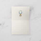 Teddy Bear Air Hot Balloon Baby Showerありがとう サンキューカード (内部)