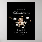 Teddy Bear & Airplaneウェルカムベビーシャワー ポスター (正面)