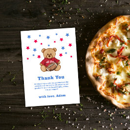 Teddy Bear All Star Football Sport Baby Shower  サンキューカード