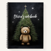 Teddy bear and Christmas tree Notebook ノートブック (正面)