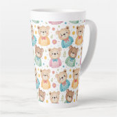 Teddy bear and flowers カフェラテマグ (右アングル)