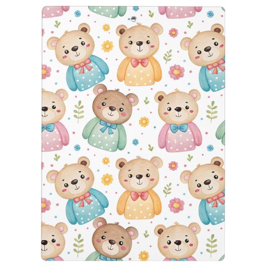 Teddy bear and flowers クリップボード (裏面)