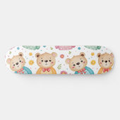 Teddy bear and flowers スケートボード (横)