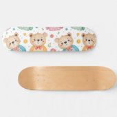 Teddy bear and flowers スケートボード (横)