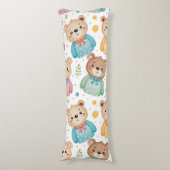 Teddy bear and flowers ボディピロー (正面縦)