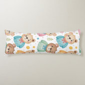 Teddy bear and flowers ボディピロー (正面)