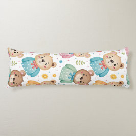 Teddy bear and flowers ボディピロー