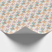 Teddy bear and flowers ラッピングペーパー (角)