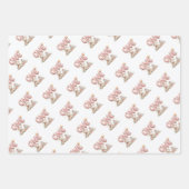 Teddy Bear and Polka Dot Happy Birthday  ラッピングペーパーシート (正面)