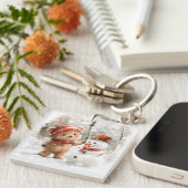 Teddy Bear and Snowman キーホルダー (正面右)