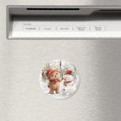 Teddy Bear and Snowman マグネット (インサイチュ (食洗機))