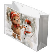 Teddy Bear and Snowman ラージペーパーバッグ (正面アングル)