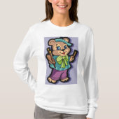 Teddy Bear Artist with Beret and Paint Brushes Tシャツ (正面)