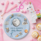  Teddy Bear Astronauts in Space Baby Shower ペーパープレート (パーティー)