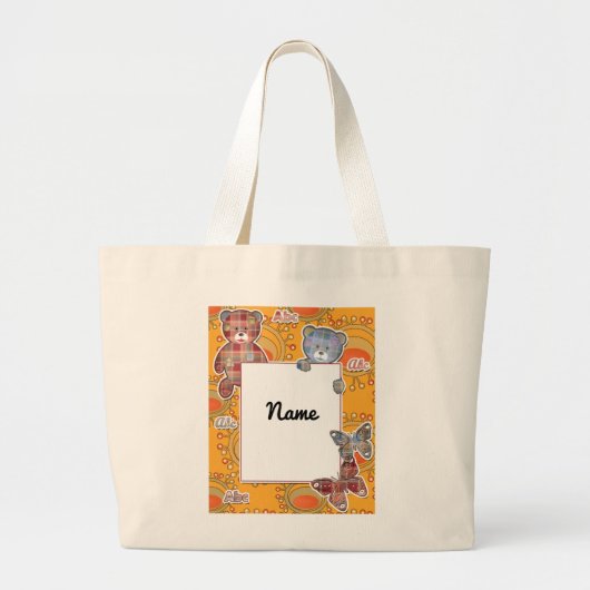 Teddy bear, baby ラージトートバッグ (正面)