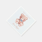 Teddy Bear Baby Boy Shower - Soft Blue Stars スタンダードカクテルナプキン (角)