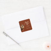 Teddy Bear Baby Cute Rustic Brown Baby Shower スクエアシール (封筒)