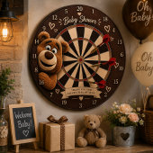 Teddy Bear Baby Cute Rustic Brown Baby Shower ダーツボード