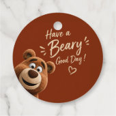 Teddy Bear Baby Cute Rustic Brown Baby Shower  フェイバータグ (裏面)