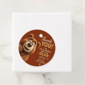 Teddy Bear Baby Cute Rustic Brown Baby Shower  フェイバータグ (インサイチュ)