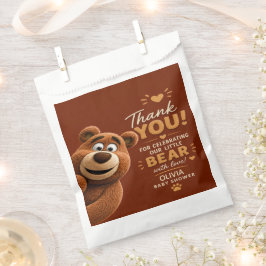 Teddy Bear Baby Cute Rustic Brown Baby Shower フェイバーバッグ