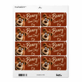 Teddy Bear Baby Cute Rustic Brown Baby Shower  ラベル (フルシート)