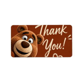 Teddy Bear Baby Cute Rustic Brown Baby Shower ラベル
