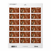 Teddy Bear Baby Cute Rustic Brown Baby Shower ラベル (フルシート)