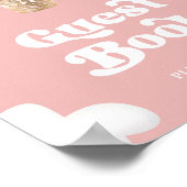 Teddy Bear Baby Girl Shower Guest Book Poster ポスター (角)