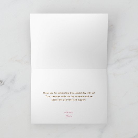 Teddy Bear Baby Pink サンキューカード (内部)