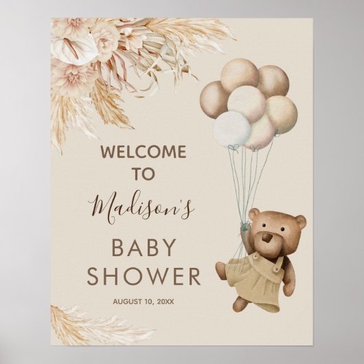 Teddy Bear Baby Showerウェルカムポスター ポスター (正面)